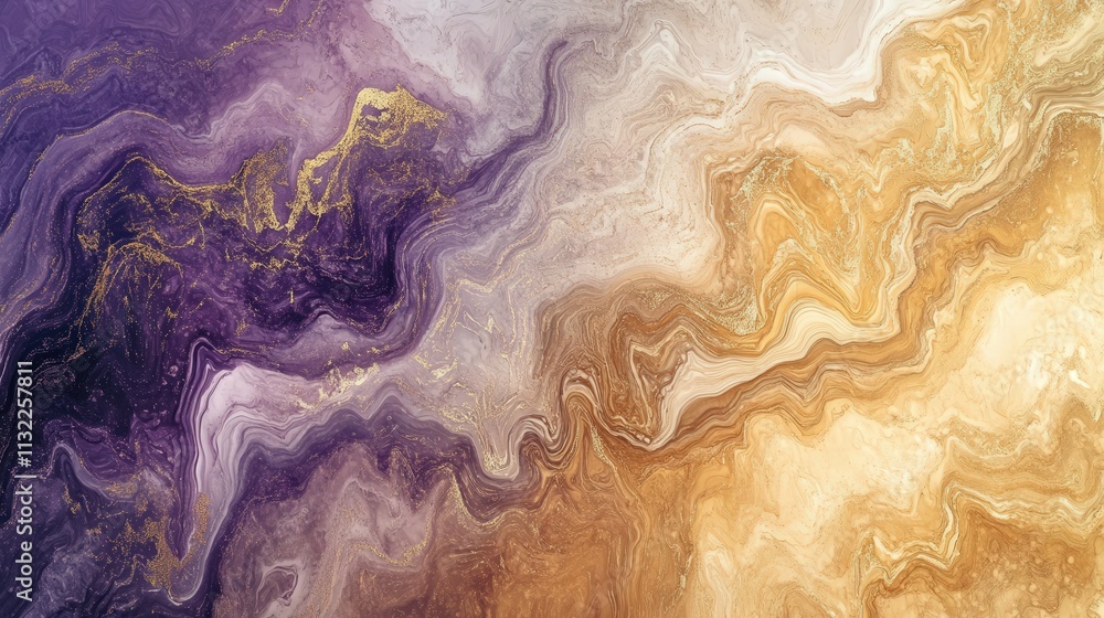 Poster stunning photo with dynamic gradient textures where colors flow from deep gold to soft lavender.