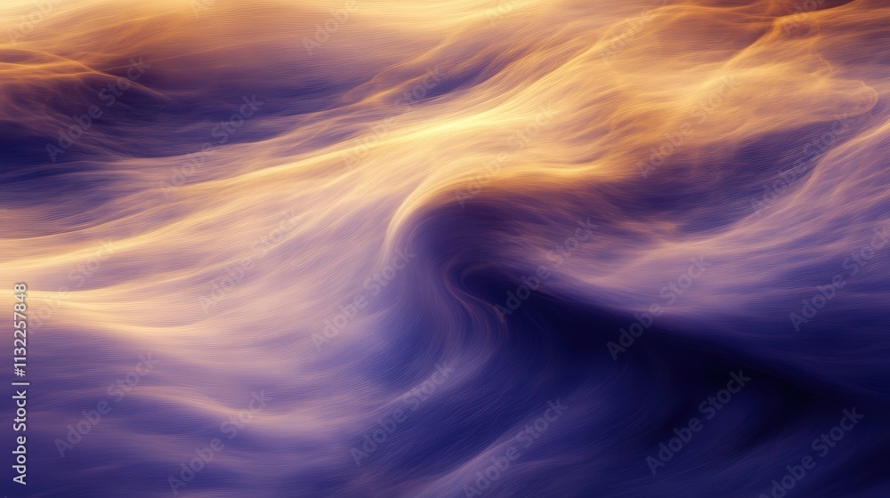 Poster stunning photo with dynamic gradient textures where colors flow from deep gold to soft lavender.