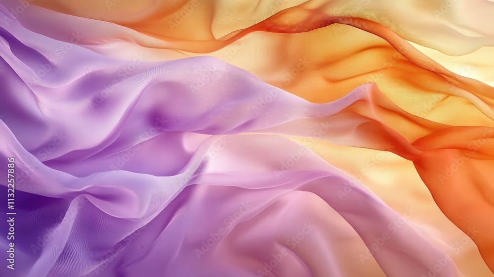 Poster stunning photo with dynamic gradient textures where colors flow from deep gold to soft lavender.