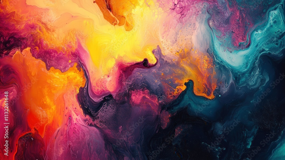 Poster abstract background art painting on a highly textured canvas, where smooth and rough strokes of pain