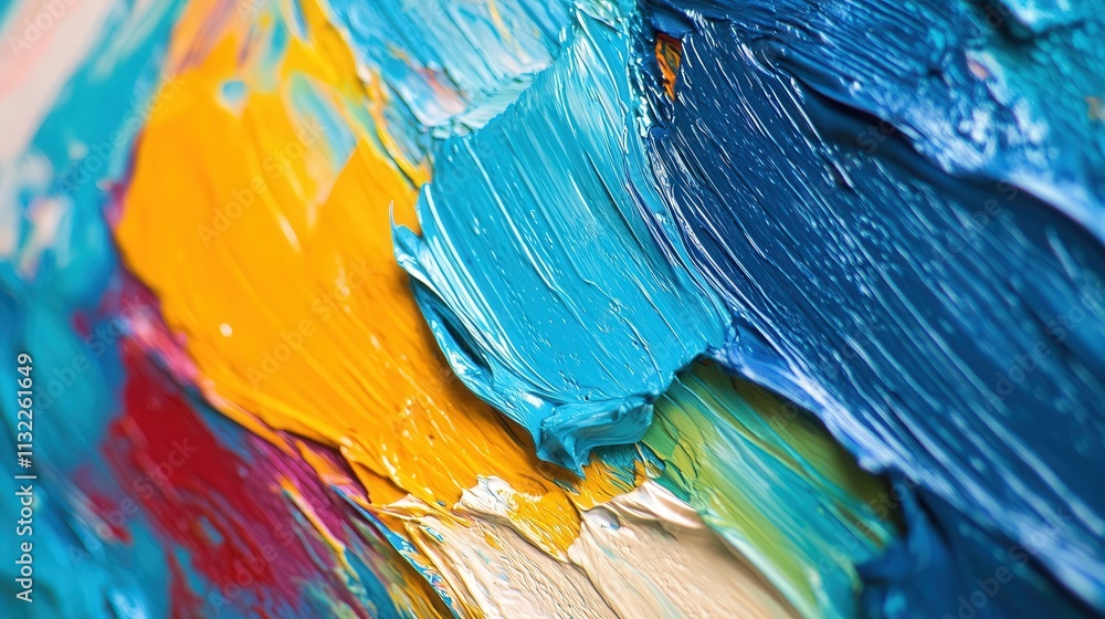 Poster abstract background art painting on a highly textured canvas, where smooth and rough strokes of pain