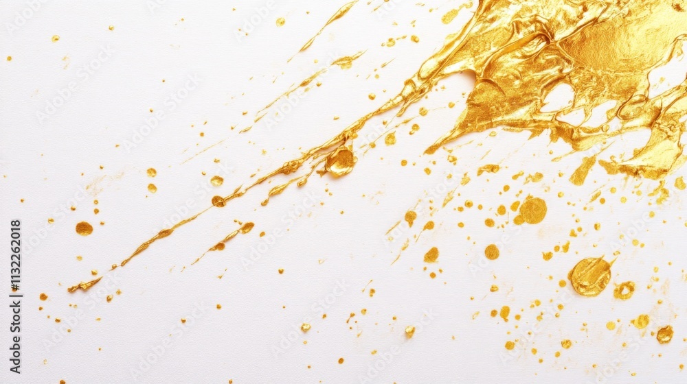 Poster dynamic golden paint splatter studio environment abstract art creative process close-up view visual 