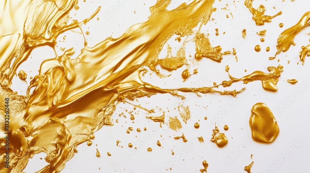 Poster dynamic gold paint splashing action studio setting abstract art creative environment close-up view v