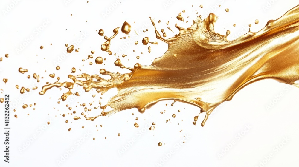 Poster golden liquid splash action abstract environment high-speed photography dynamic art captivating visu