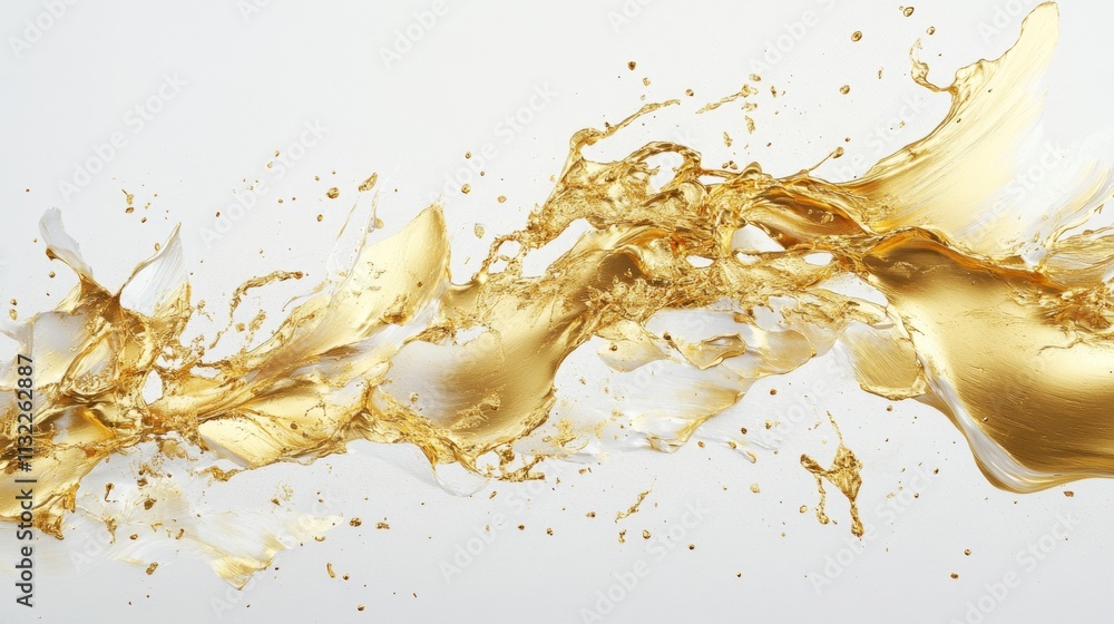 Aufkleber dynamic gold liquid splash studio environment high- image captivating visuals abstract art concept f