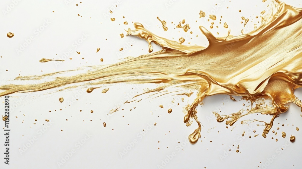 Poster dynamic splash of gold paint studio setting abstract art contemporary style close-up creative expres