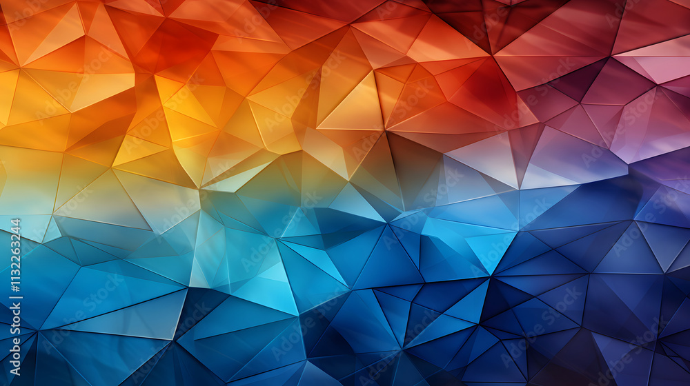 Poster digital technology colorful triangle geometry abstract poster ppt background