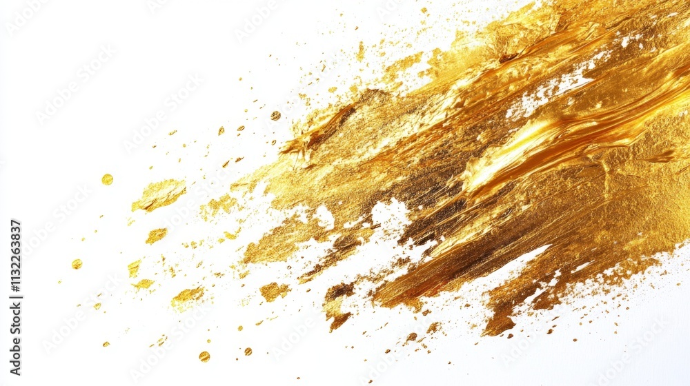 Aufkleber dynamic gold brush strokes abstract art digital creation minimalist background close-up view visual 