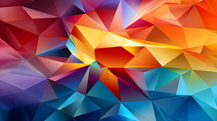 Fototapeta premium Digital technology colorful triangle geometry abstract poster PPT background
