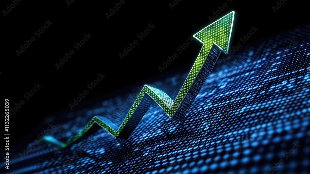 Aufkleber analyzing financial growth trends digital market graphic visualization data-driven environment high-