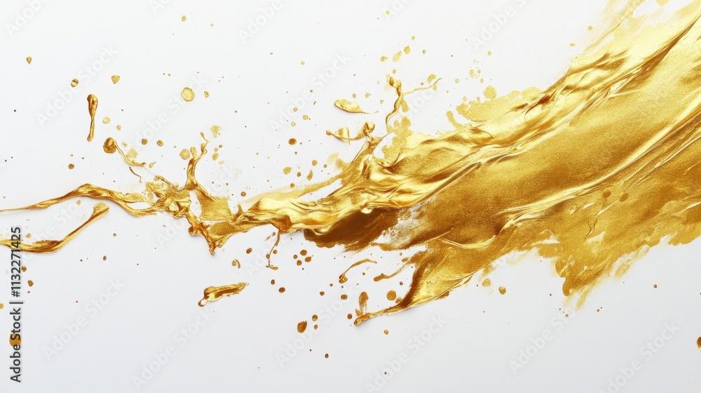 Poster dynamic golden liquid splash studio setting high-resolution image clean background artistic concept 