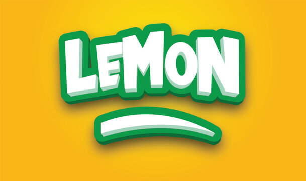Fresh lemon editable text effect with comic background