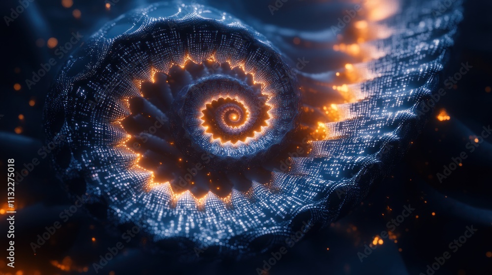 Aufkleber a mesmerizing spiral structure illuminated with glowing patterns, evoking a sense of depth.