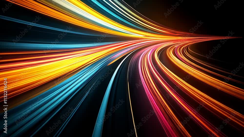 Poster dynamic light trails speed technology abstract background