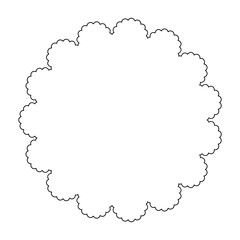 黒色の線のレースの円形フレーム素材