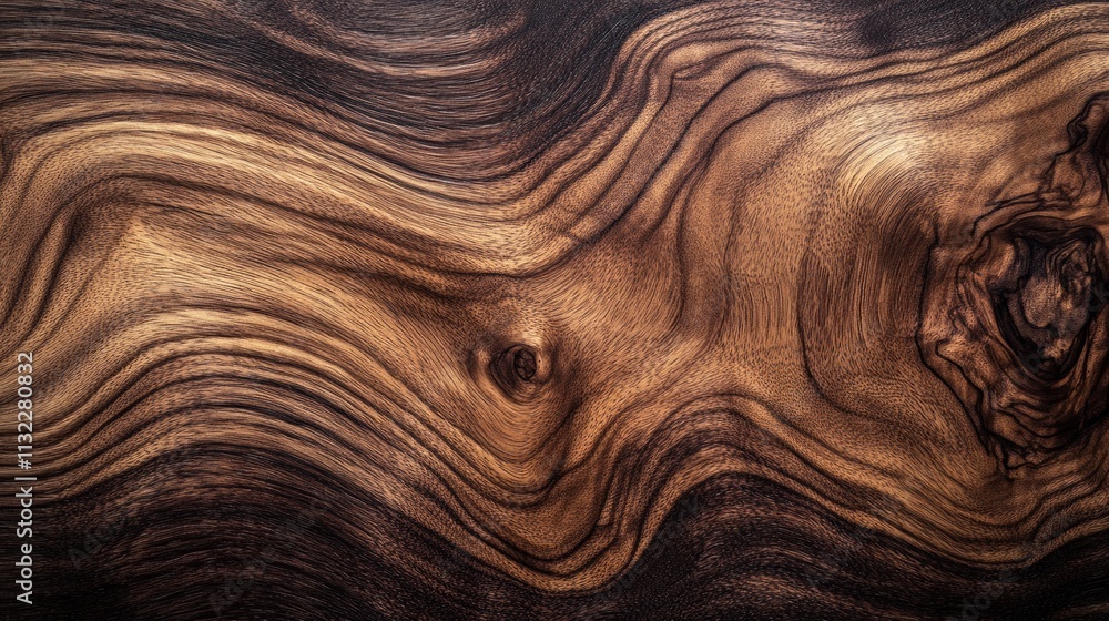 Poster an abstract close-up of richly textured wood grain with swirling patterns.