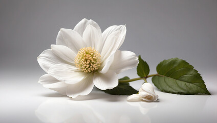 Fototapeta premium White Flower Isolated on Transparent Background