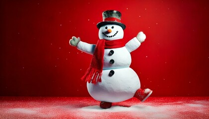 snowman with christmas tree