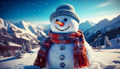 snowman in the mountains