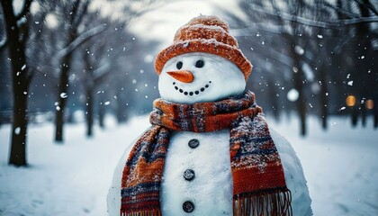 snowman on the snow