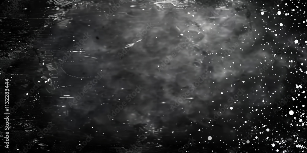 Poster a textured abstract background featuring dark tones with swirling gray and white elements, creating 