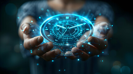 3D Futuristic Clock Illustration