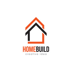 Creative Home Construction Concept Logo Design Template
