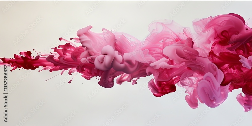 Poster a vibrant swirl of pink and red hues creating an abstract flow against a soft backdrop, evoking a se