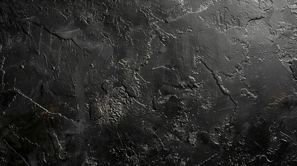 Fototapeta premium Dark Textured Black Surface, Abstract Background with Rough, Cracked Pattern