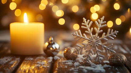 Winter Wonderland: Festive Candlelight Background