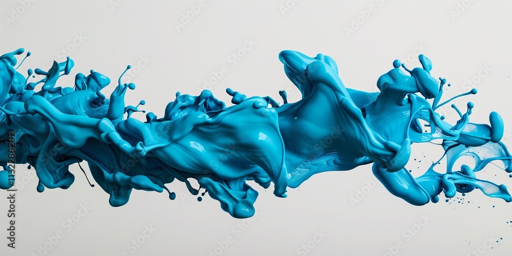 Aufkleber vibrant blue paint splashes artistically across a light background, creating a dynamic and energetic