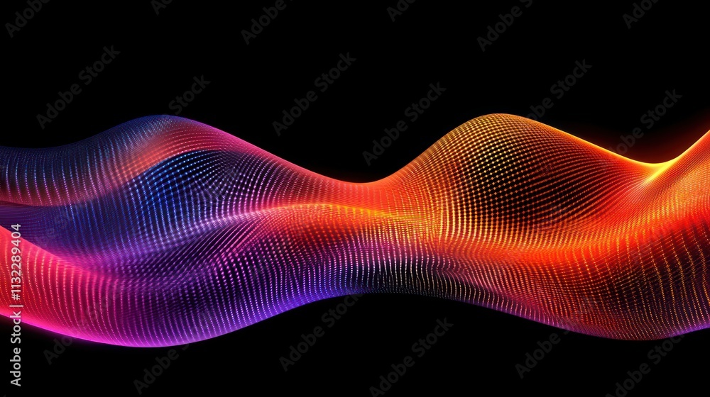 Poster Abstract Colorful Wave of Light and Data