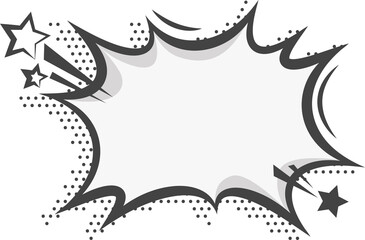 Manga speech bubble. Comic text frame with pop art halftone dotted effect. Balloon chat shape for dialog. Cloud for shock shout and scream action messages. Irregular cartoon decoration © Chorna_L