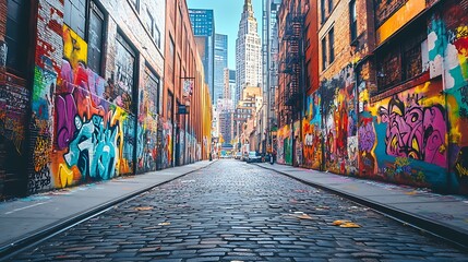 Naklejka premium New york city's urban culture colorful street art photography