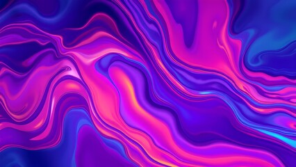 Obraz premium Vibrant Neon Inks in Abstract Fluid Motion, Seamless Gradient Blends, High Dynamic Range, and Soft-Focus Reflections Creating a Futuristic Vibe