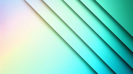Obraz premium Abstract geometric background featuring layered teal and pastel colors, creating a soft, modern aesthetic ideal for digital design.