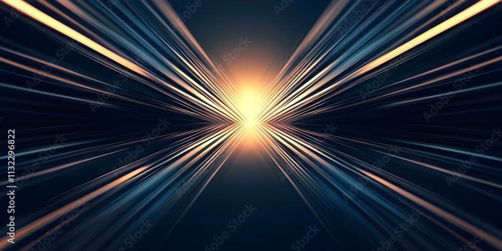 Aufkleber a dynamic burst of light with radiant lines converging toward a central point, creating a sense of d