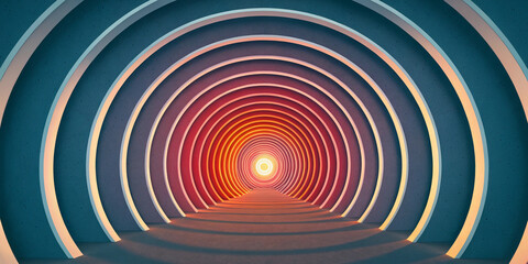 Obraz premium Abstract Concentric Circles Tunnel Design