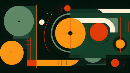 Obraz premium Digital technology geometric lines abstract background