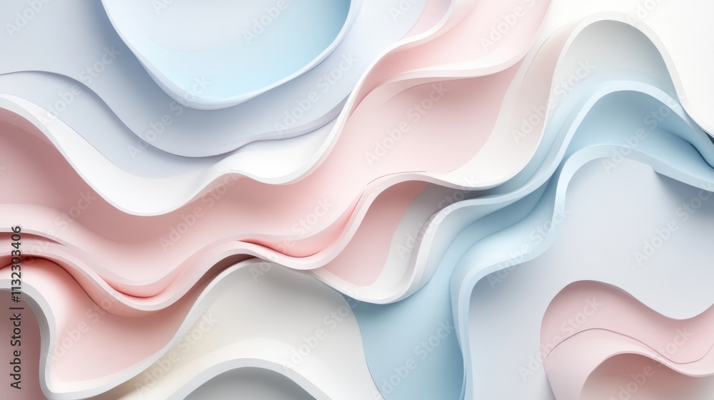 Poster Abstract Pastel Wave Pattern Design Background