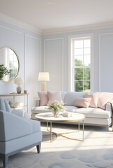 A well-appointed living room featuring contemporary furniture, a neutral color palette, and decorative home accents, creating a tranquil and stylish space