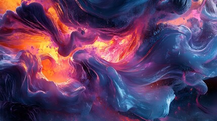 Vibrant abstract waves with swirling colorful fluid motion effects image