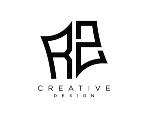 letter rz logo design vector art