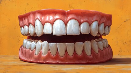 Obraz premium Detailed Artistic Representation of a Jaw with Teeth