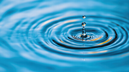 close up of water droplets creating ripples on tranquil surface