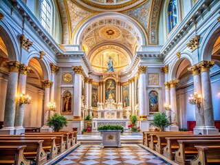 Obraz premium Modern Marble Church Altar - AI Photorealistic