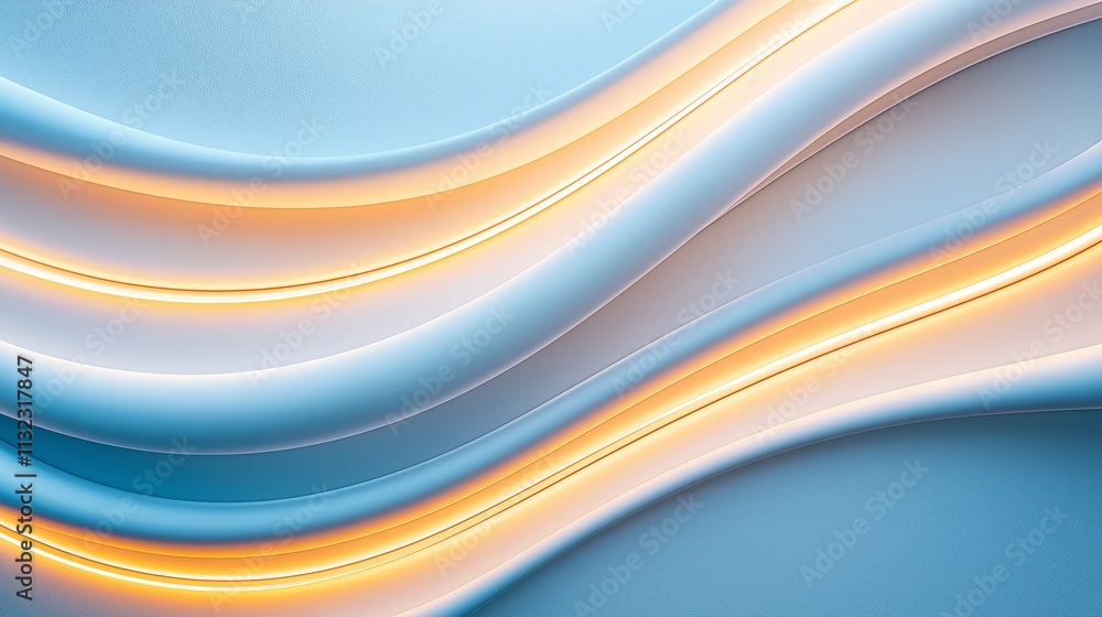 Poster dynamic abstract background with flowing blue and orange curves. perfect for design projects, presen