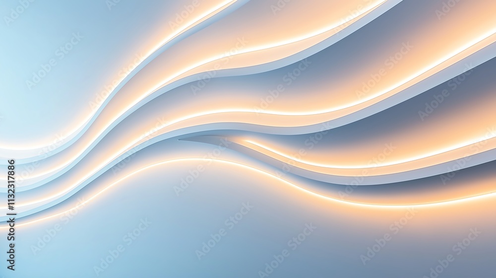 Poster abstract background with dynamic, flowing curves and gradient colors, creating a modern and elegant 