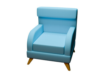 3D low poly interior chair icon