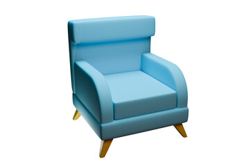 3D low poly interior chair icon